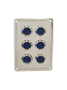 6 Gang Stainless Steel switch panel with 15A backlit switches - Rectangular