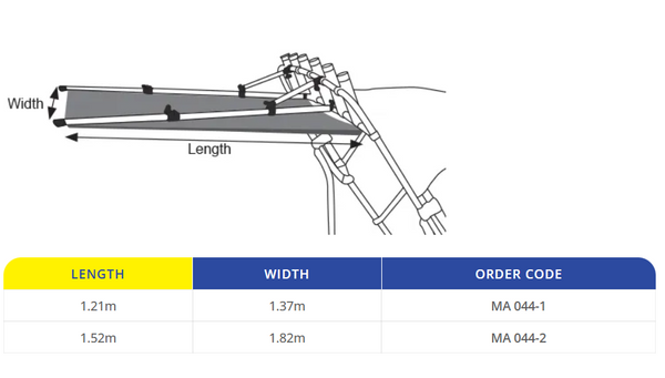Rocket Launcher Bimini Extension Kit - 2 sizes in 3 colours