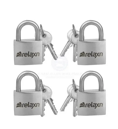Stainless Steel Keyed Alike Padlocks - 4 Pack in 2 Sizes