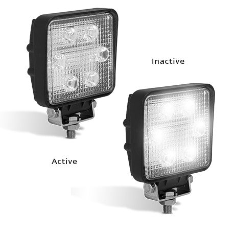 Water Proof Square 6 LED Flood Lamp - Black
