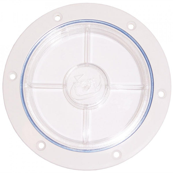 4 inch Inspection Port with Recessed Lid - Clear with Black or White Surround