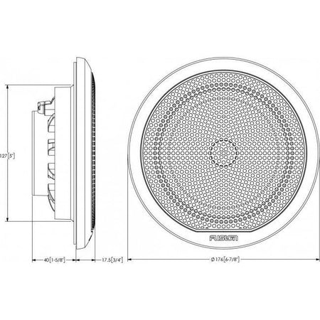 Fusion MS-EL651 6" Shallow Mount Marine 80w Speakers (pair) - Black or White