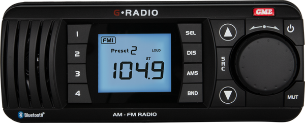 GME GR300 Marine AM/FM Receiver with Bluetooth - White or Black