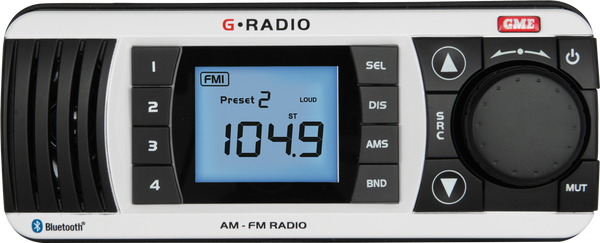 GME GR300 Marine AM/FM Receiver with Bluetooth - White or Black