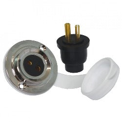 2 Pin Plug with Rubber Boot and Cap