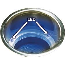 Large Recessed Drink Holder with LED - Stainless Steel