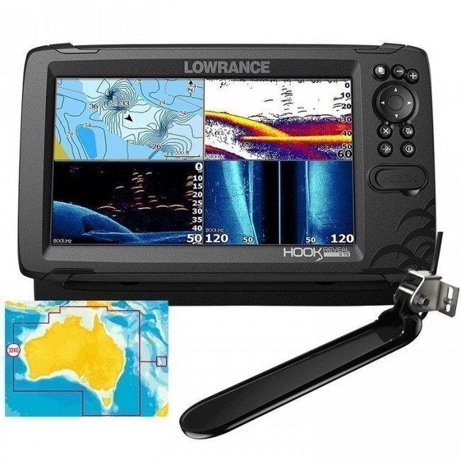Lowrance Hook Reveal 9 Colour Fishfinder/GPS/Mapping with Tripleshot T –  Hunts Marine