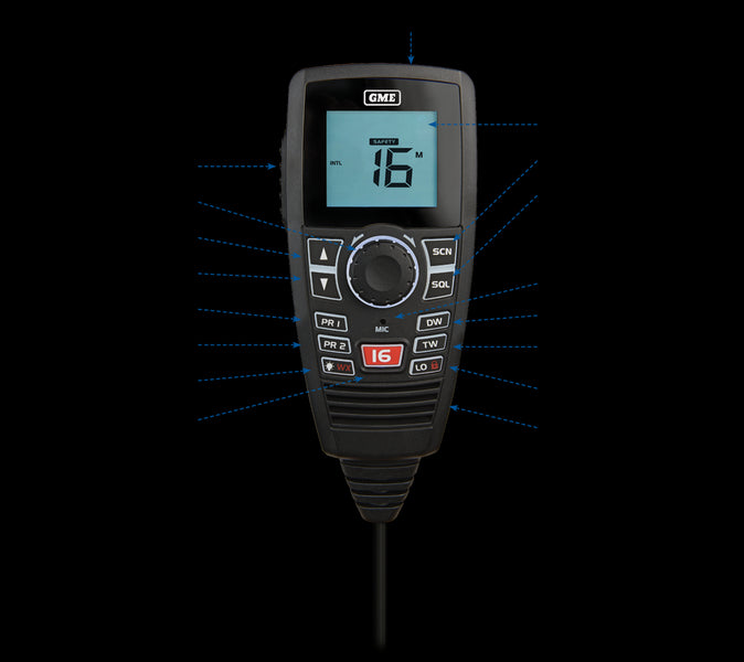 GME GX750 VHF Marine Transceiver - Black or White