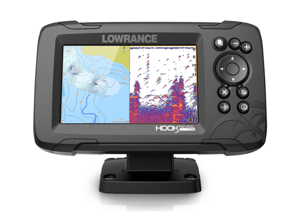 Lowrance Hook Reveal 5 Colour Fishfinder/GPS/Mapping with Splitshot Tr –  Hunts Marine