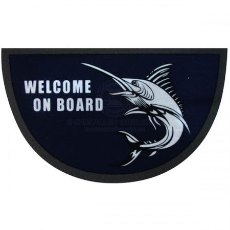 Welcome On Board Marlin Semi Circle Doormat