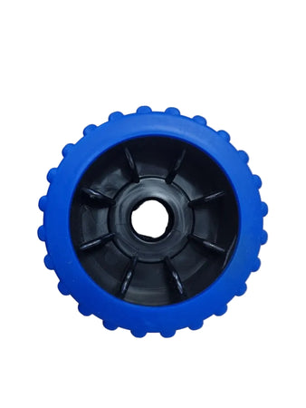 4" Ribbed Cone Blue Wobble roller with 21mm bore
