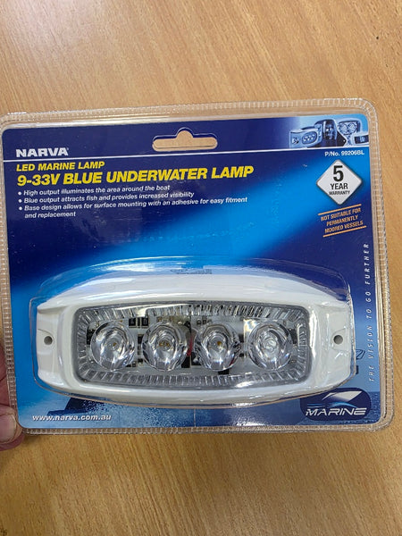 Narva Blue LED Underwater Transom Light - White or Black Housing