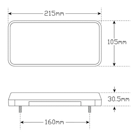 LED Premium 216 Series Waterproof Trailer Lights with 10mtr cable - Rectangular
