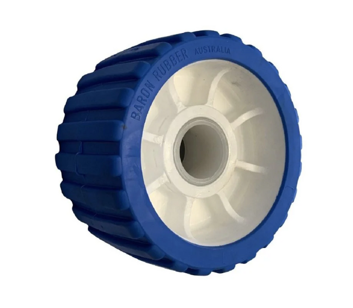 5" Ribbed Blue Wobble roller with 26mm bore