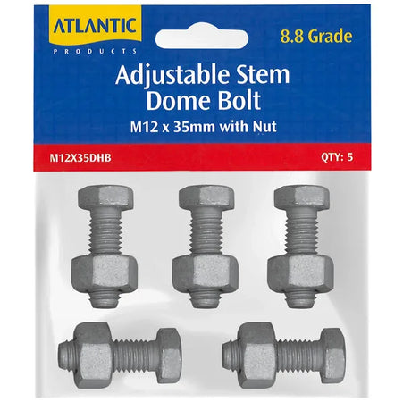 Galvanised Adjusting Bolt and Nut - 5 pack