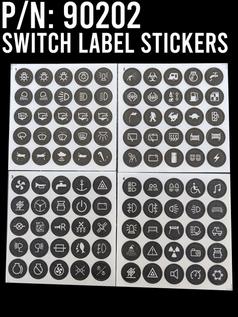 Stickers to suit LED Switches above