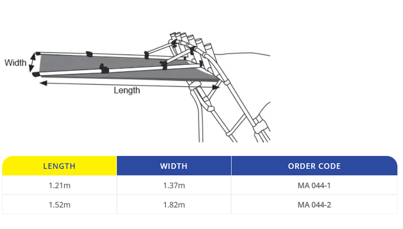 Rocket Launcher Bimini Extension Kit - 2 sizes in 3 colours