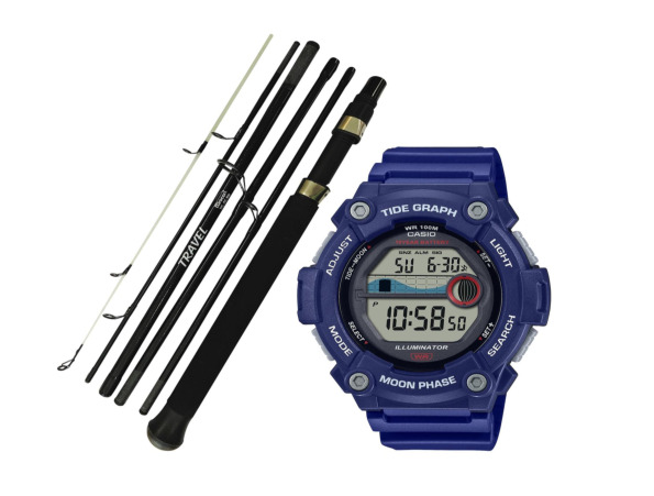Casio Tide Watch & 6 Piece Take-Apart Travel Rod