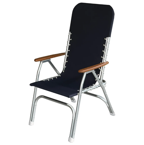 High Back Aluminium Folding Deck Chair - 5 Colours