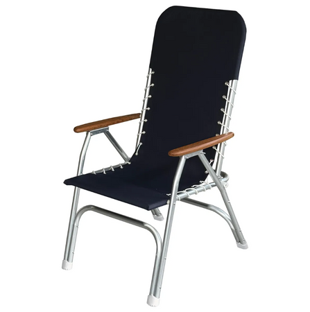 High Back Aluminium Folding Deck Chair - 5 Colours