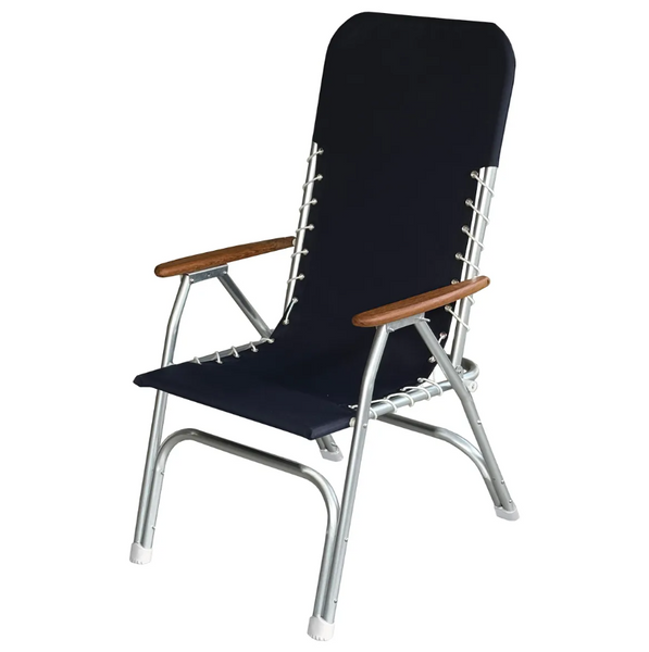High Back Aluminium Folding Deck Chair - 5 Colours