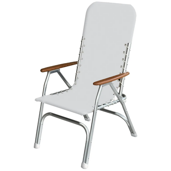 High Back Aluminium Folding Deck Chair - 5 Colours