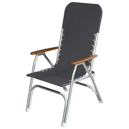 High Back Aluminium Folding Deck Chair - 5 Colours