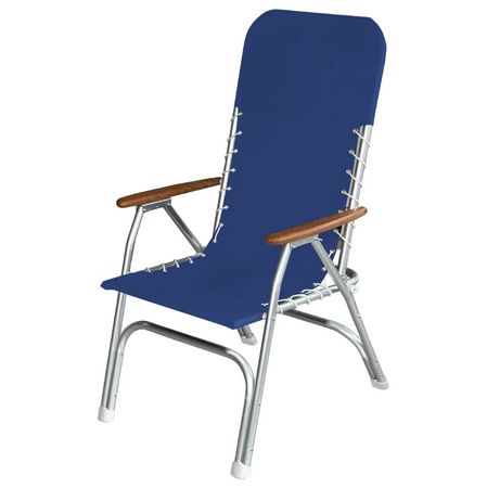 High Back Aluminium Folding Deck Chair - 5 Colours