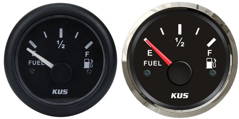 Evinrude / Johnson Fuel Gauge - Black face in 2 styles