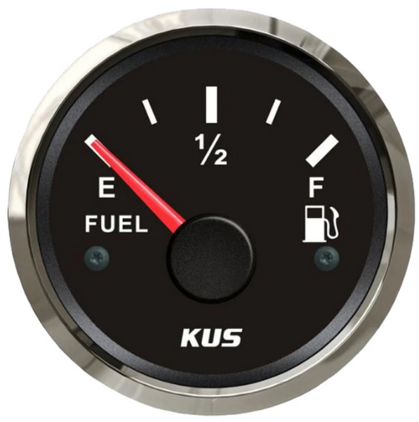 Evinrude / Johnson Fuel Gauge - Black face in 2 styles