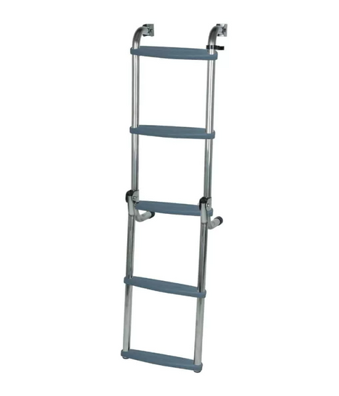 Long Base Stainless Steel Folding Ladder - 3 Sizes