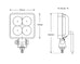 3 Inch Square 4 LED Flood Lamp - Black or White
