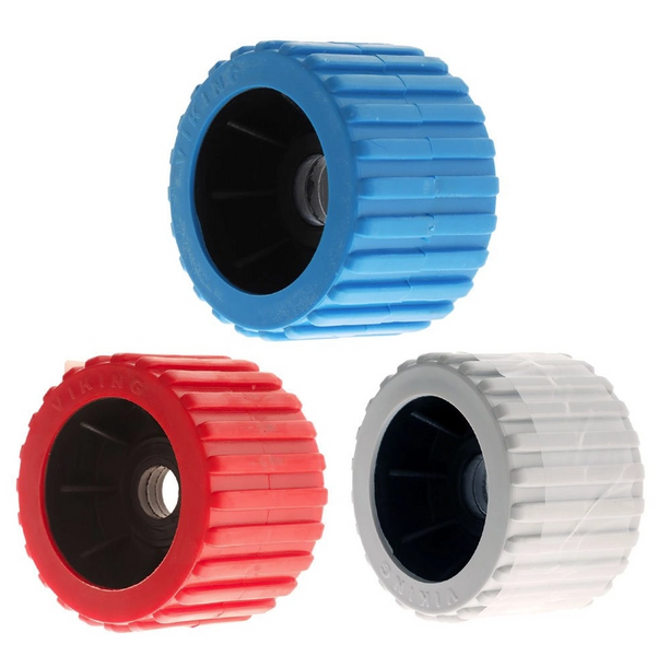 3" Ribbed Wobble rollers - 3 colours in 2 different bore sizes