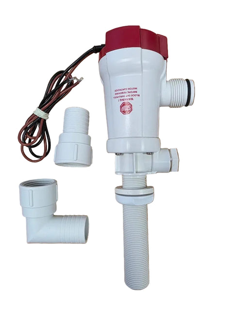 Rule 500GPH, 800GPH and 1100GPH Live Bait Tank Pumps - Straight