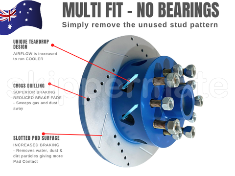 SALTWATER double coated MULIT FIT disk braked hub - Ford and Holden in one