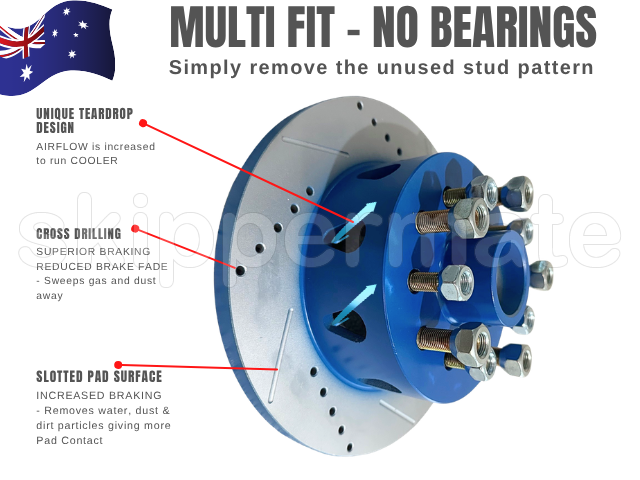 SALTWATER double coated MULIT FIT disk braked hub - Ford and Holden in one