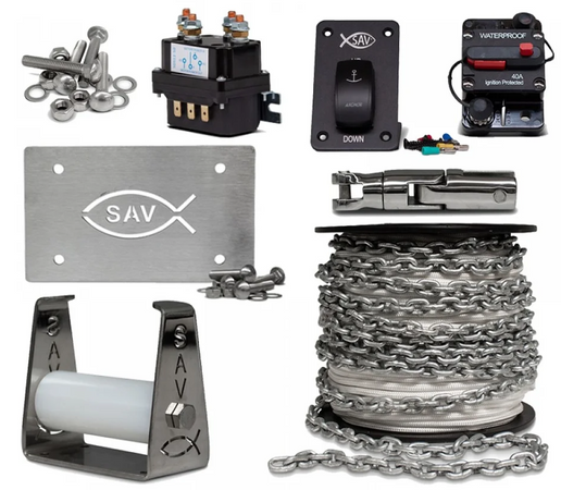 Savwinch 450-SS Signature Stainless Steel Drum Winch kit - Suits boats up to 4.50m