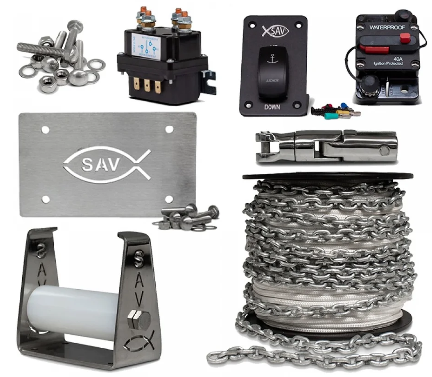 Savwinch 1500-SS Signature Stainless Steel Drum Winch kit - Suits boat ...