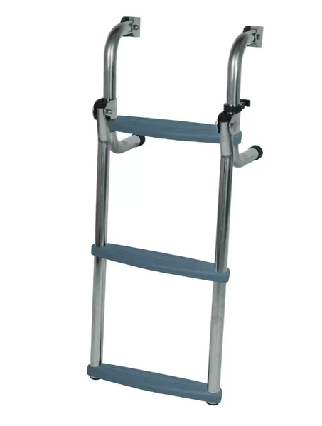 Short Base Stainless Steel Folding Ladder - 2 Sizes