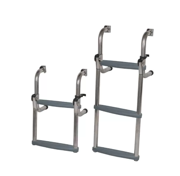 Short Base Stainless Steel Folding Ladder - 2 Sizes