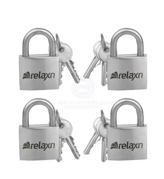 Stainless Steel Keyed Alike Padlocks - 4 Pack in 2 Sizes