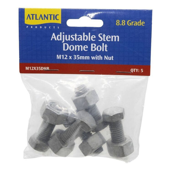 Galvanised Adjusting Bolt and Nut - 5 pack