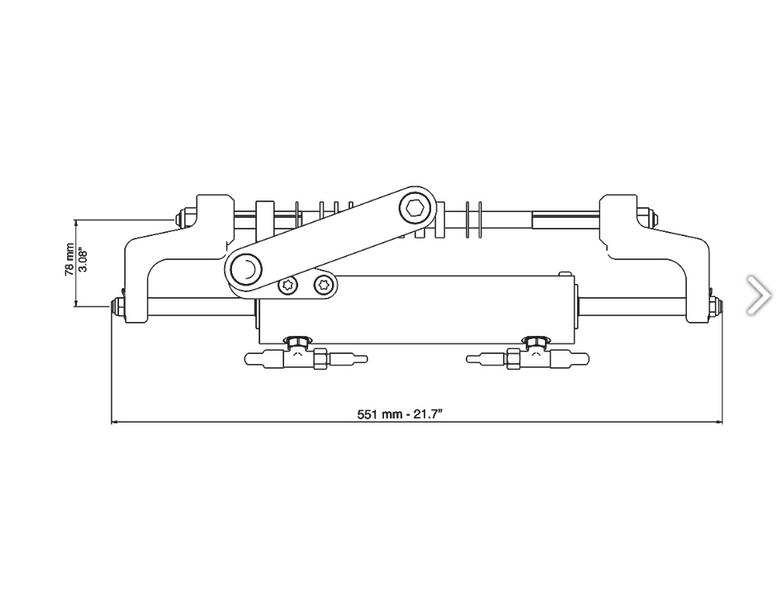 Ultraflex UC95-OBF1 Hydraulic Cylinder Front Mount - 3 Only
