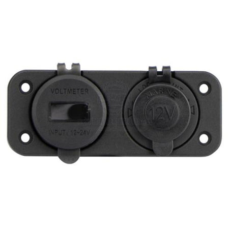 Flush Mount Dual Panel - Voltmeter, Dual USB-A / USB-C Charger & Cigarette Lighter socket