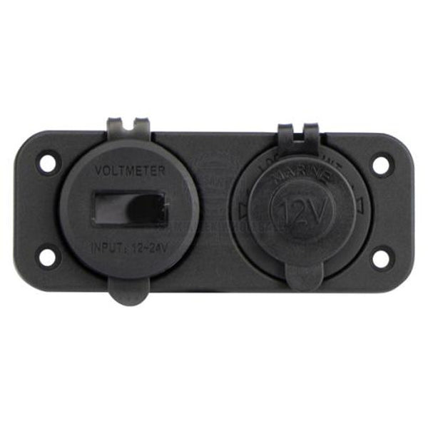 Flush Mount Dual Panel - Voltmeter, Dual USB-A / USB-C Charger & Cigarette Lighter socket