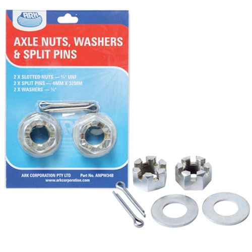 Ark axle nuts, washers and split pins