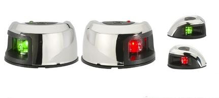 USA style small bow mount Nav Lights - Stainless Steel Pair