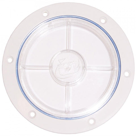 4 inch Inspection Port with Recessed Lid - Clear with Black or White Surround