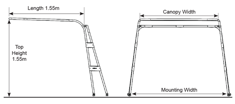Fisherman Top Bimini - 4 sizes in 2 colours