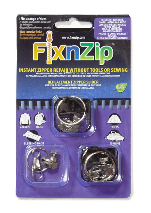 FixnZip (Small, Black Nickel) - See Size Guide -Universal Zipper Repair Kit  for Dresses - Zipper Replacement Repair Kit - Instant Zipper Fix